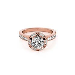 1.5 ctw Certified VS/SI Diamond Halo Ring 18K Rose Gold