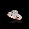 Image 1 : 1.8 ctw Certified Diamond Solitaire Halo Ring 10K Rose Gold