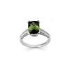 Image 1 : 3.50 ctw Green Tourmaline & Diamond Ring 18K White Gold