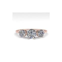 1 ctw Past Present Future VS/SI Diamond Ring 18K Rose Gold