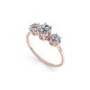 Image 2 : 1 ctw Past Present Future VS/SI Diamond Ring 18K Rose Gold