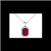 Image 2 : 5.50 ctw Ruby And Micro Pave VS/SI Diamond Necklace 18K White Gold