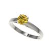 Image 1 : .75 ctw Certified Intense Yellow Diamond Engagement Ring 10K White Gold