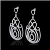 Image 1 : 3.50 ctw Micro Pave Designer VS/SI Diamond Earrings 14K White Gold