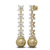 Image 2 : 5.79 ctw Diamond and Pearl Earrings 18K Yellow Gold
