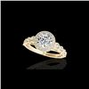 Image 1 : 1.50 ctw Certified Diamond Solitaire Halo Ring 10K Yellow Gold