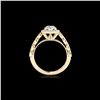 Image 2 : 1.50 ctw Certified Diamond Solitaire Halo Ring 10K Yellow Gold