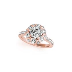 2.05 ctw Certified VS/SI Diamond Halo Ring 18K Rose Gold