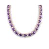Image 1 : 46.5 ctw Amethyst & VS/SI Diamond Eternity Necklace 10K Rose Gold