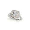 Image 1 : 1.04 ctw Certified VS/SI Diamond Solitaire Halo Ring 18K White & Yellow Gold