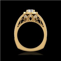 1.55 ctw VS/SI Diamond Solitaire Art Deco Ring 18K Yellow Gold