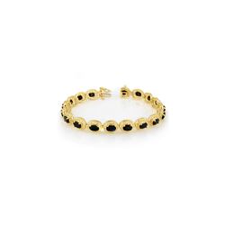 12.0 ctw Blue Sapphire Bracelet 10K Yellow Gold