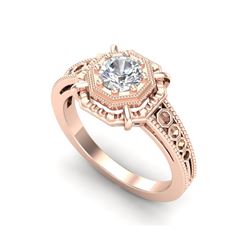 0.53 ctw VS/SI Diamond Solitaire Art Deco Ring 18K Rose Gold