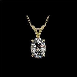 1 ctw Certified VS/SI Quality Oval Diamond Necklace 10K Yellow Gold