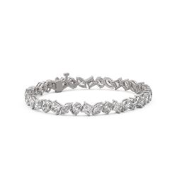 10 ctw Mix Cut Diamonds Designer Bracelet 18K White Gold