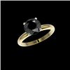 Image 2 : 2.59 ctw Fancy Black Diamond Solitaire Engagement Ring 10K Yellow Gold