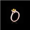 Image 2 : 1.50 ctw Certified SI/I Fancy Intense Yellow Diamond Ring 10K Rose Gold
