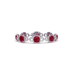 25 ctw Ruby & VS/SI Diamond Certified Bracelet 14K White Gold