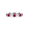 Image 1 : 25 ctw Ruby & VS/SI Diamond Certified Bracelet 14K White Gold