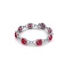 Image 2 : 25 ctw Ruby & VS/SI Diamond Certified Bracelet 14K White Gold