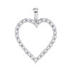 Image 1 : 10kt White Gold Round Diamond Heart Outline Pendant 1/4 Cttw