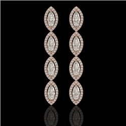 5.33 ctw Marquise Cut Diamond Micro Pave Earrings 18K Rose Gold