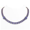 Image 1 : 69.4 ctw Tanzanite & Diamond Necklace 14K Rose Gold