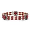 Image 1 : 40.35 ctw Ruby & Diamond Bracelet 14K Rose Gold