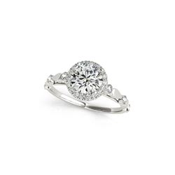 1 ctw Certified VS/SI Diamond Halo Ring 18K White Gold