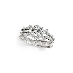 1.01 ctw Certified VS/SI Diamond 2pc Wedding Set 14K White Gold