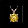 Image 1 : 2.50 ctw Certified Intense Yellow Diamond Necklace 10K Rose Gold