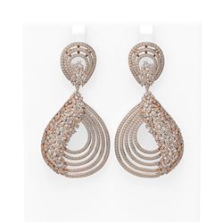 8.83 ctw Diamond Earrings 18K Rose Gold