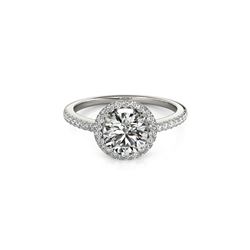 1.15 ctw Certified VS/SI Diamond Halo Ring 18K White Gold