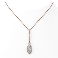 2.25 ctw Marquise Cut Diamond Necklace 18K Rose Gold
