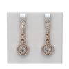 Image 1 : 3.82 ctw Marquise Diamond Earrings 18K Rose Gold