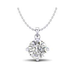 1 ctw VS/SI Diamond Solitaire Art Deco Stud Necklace 18K White Gold