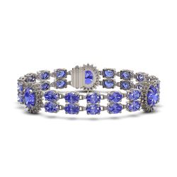 32.77 ctw Tanzanite & Diamond Bracelet 14K White Gold