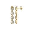 Image 2 : 4.52 ctw Pear Cut Diamond Micro Pave Earrings 18K Yellow Gold