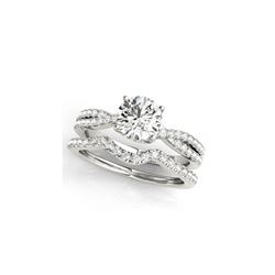 0.95 ctw Certified VS/SI Diamond 2pc Wedding Set 14K White Gold