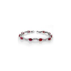 4.25 ctw Ruby & Diamond Bracelet 14K White Gold