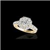 Image 1 : 2.25 ctw Certified Diamond Solitaire Halo Ring 10K Yellow Gold