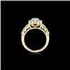 Image 2 : 2.25 ctw Certified Diamond Solitaire Halo Ring 10K Yellow Gold