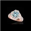 Image 1 : 2.81 ctw SI Certified Fancy Blue Diamond Halo Ring 10K Rose Gold