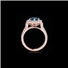 Image 2 : 2.81 ctw SI Certified Fancy Blue Diamond Halo Ring 10K Rose Gold