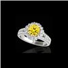 Image 1 : 2.51 ctw Certified SI/I Fancy Intense Yellow Diamond Ring 10K White Gold