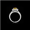 Image 2 : 2.51 ctw Certified SI/I Fancy Intense Yellow Diamond Ring 10K White Gold