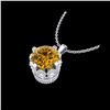 Image 2 : 1.14 ctw Intense Fancy Yellow Diamond Art Deco Necklace 18K White Gold