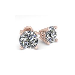 1.02 ctw VS/SI Diamond Stud Designer Earrings 18K Rose Gold
