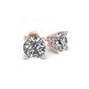 Image 1 : 1.02 ctw VS/SI Diamond Stud Designer Earrings 18K Rose Gold