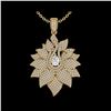 Image 2 : 3 ctw Micro Pave VS/SI Diamond Designer Necklace 18K Yellow Gold